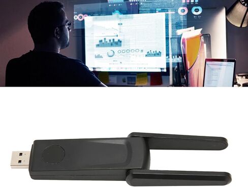 600Mbps Wireless Network Card, Dual Band 2.4G 5G WiFi Adapter USB 3.0 with External Antenna for WindowsXP 7 8 10 Desktop PC in Kuwait
