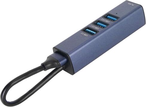 USB to Ethernet Adapter with 4 Ports, USB 3.0 Hub for Laptop Desktop Tablet, 100Mbps RJ45 Network Adapter, 5Gbps Data Transfer, Aluminum Alloy Enclosure in Kuwait