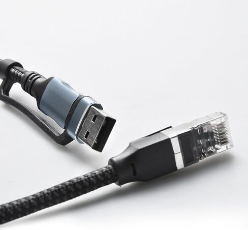 USB C USB A to Ethernet Cable 100Mbps, RJ45 Network Adapter Cord 1.8M, Stable Wired Internet Access for Laptop, Tablet, Smartphone, Router and Modem in Kuwait