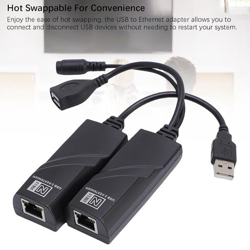 ASHATA 100m USB Extender, Stable Signal USB to Ethernet Adapter Over CAT5 CAT5E CAT6 Network Cable for PC Printer Scanner Keyboard Mouse Camera (1) in Kuwait