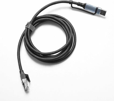 USB C & USB A to RJ45 Ethernet Cable 1.8M, 100Mbps Wired LAN Adapter, Plug and Play Network Cable for Laptop, Desktop, Tablet and Smartphone in Kuwait