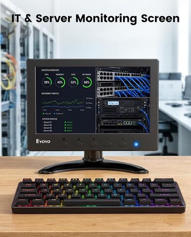 Eyoyo 7-inch HD Mini Monitor & Wired Compact 60% Mechanical Keyboard Combo in Kuwait