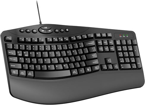 Wired Ergonomic Keyboard, Full-Size USB Computer Keyboard with Wrist Rest in Kuwait