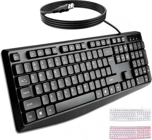 Silent Wired Keyboard USB School Office Home PC Black in Kuwait