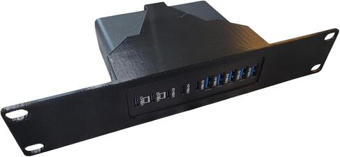 10" Rack Mount Bracket for USB Charging Station – Clean Cable Management for Mini Racks USB PDU (Black) in Kuwait