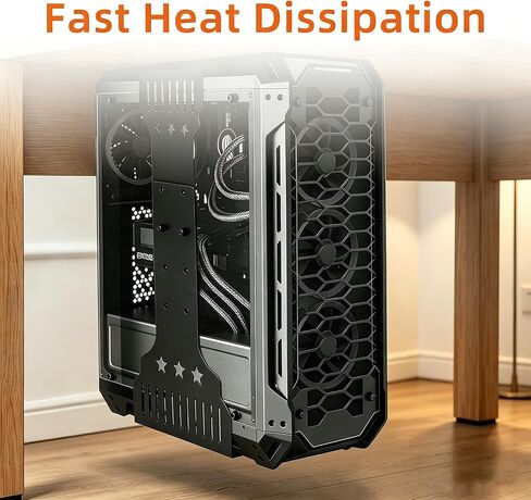 Under Desk PC Mount, Adjustable Computer Tower Mount for 7.9"-13.4" Wide Cases, Heavy Duty CPU Holder Supports up to 77 lbs, Under Desk Computer Case Bracket for Gaming PC, Office, Home and Laboratory in Kuwait