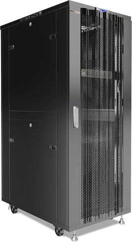 37U Mesh Network Rack Cabinet – 19" Floor Standing Server Rack Enclosure, 24" Deep High-Airflow IT Rack with Fans, Thermostat, PDU and Shelf in Saudi Arabia