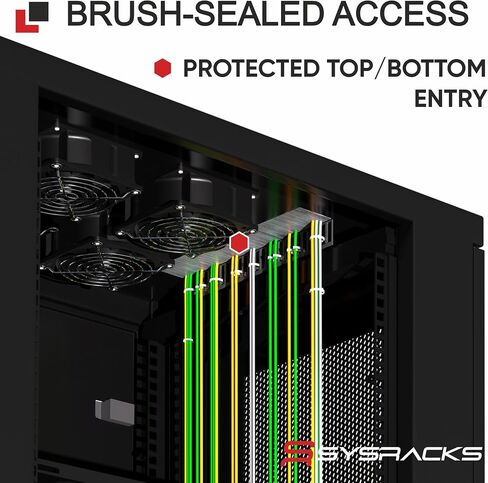 37U Mesh Network Rack Cabinet – 19" Floor Standing Server Rack Enclosure, 24" Deep High-Airflow IT Rack with Fans, Thermostat, PDU and Shelf in Saudi Arabia
