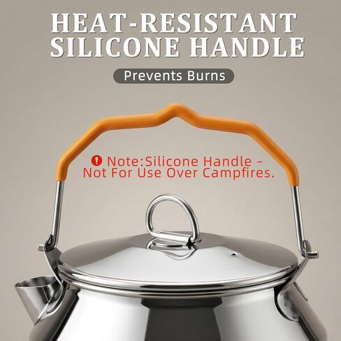 304 Stainless Steel 1.4L Camping Kettle Pot for Coffee & Tea in Kuwait