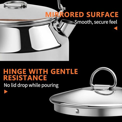 304 Stainless Steel 1.4L Camping Kettle Pot for Coffee & Tea in Kuwait