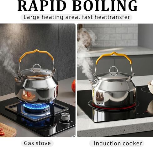 304 Stainless Steel 1.4L Camping Kettle Pot for Coffee & Tea in Kuwait