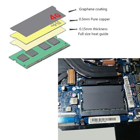 Laptop Memory Heatsink Plate Plated Pure Copper Gaming Notebook Cooling Vest Radiator Memory Radiator Laptop CPU Cooling Fan Heatsink Radiator Holder Base Bracket Case Rack Sucker CPU in Kuwait