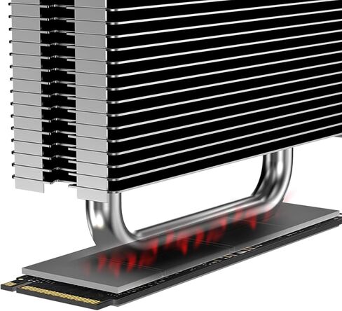 hejhncii CPU Radiator for 2280 for M.2 SSD Air Cooler Radiators CNC Heat Pipe for W Silicone Thermal Pads Heatsink CPU Cooler in Kuwait