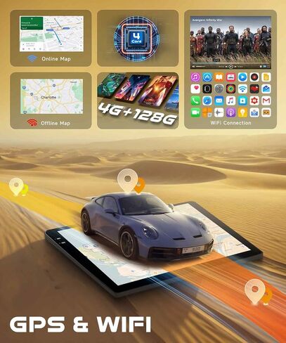 4G+128G Android Car Radio for Toyota Yaris 2007-2014 with Wireless CarPlay Android Auto, 9" Touchscreen Car Stereo Mirror Link GPS Navigation WiFi Bluetooth FM RDS EQ SWC Backup Camera in Kuwait
