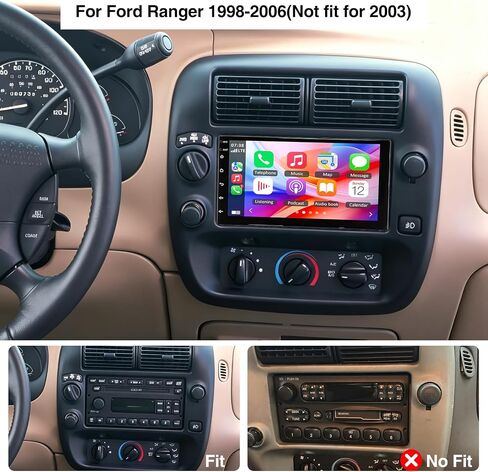 7-inch Car Radio for Ford Ranger 1998 1999 2000 2001 2002 2004 2005 2006 [2+32G] with Wireless Carplay Android Auto Bluetooth Touchscreen Stereo GPS Navigation SWC FM/RDS in Kuwait