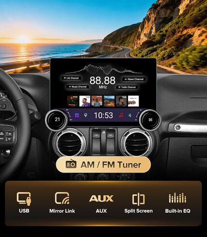 11.5" CarPlay Radio for Jeep Wrangler JK 07-18 & Ram 09-12 in Kuwait
