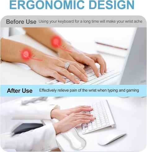 Gel Keyboard Wrist Rest Set - Ergonomic Computer Desk Pad for Typing Pain Relief, Cute Silicone Cushion for Support Hand & Arm, Comfortable Wrist Rest for Gaming Laptop Office & Home Accessories in Kuwait