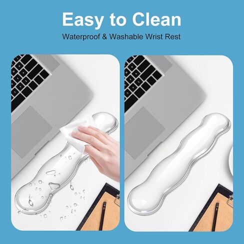 Gel Keyboard Wrist Rest Set - Ergonomic Computer Desk Pad for Typing Pain Relief, Cute Silicone Cushion for Support Hand & Arm, Comfortable Wrist Rest for Gaming Laptop Office & Home Accessories in Kuwait