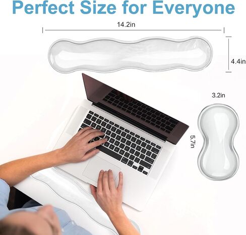Gel Keyboard Wrist Rest Set - Ergonomic Computer Desk Pad for Typing Pain Relief, Cute Silicone Cushion for Support Hand & Arm, Comfortable Wrist Rest for Gaming Laptop Office & Home Accessories in Kuwait