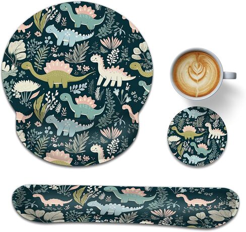 Mushroom Ergonomic Memory Foam Wrist Rest Set for Keyboard and Mouse,Flower Butterfly Moon Supportive Mouse Pad with Non Slip Base for Office Work and Gaming in Kuwait