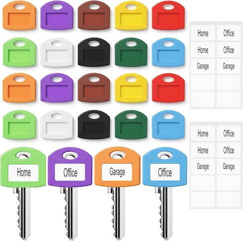 20 PCS Silicone Key Covers Caps, Key Identifier Caps with Adhesive Labels in Kuwait