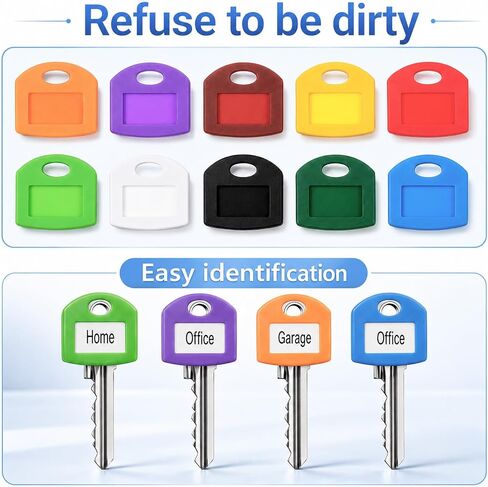 20 PCS Silicone Key Covers Caps, Key Identifier Caps with Adhesive Labels in Kuwait