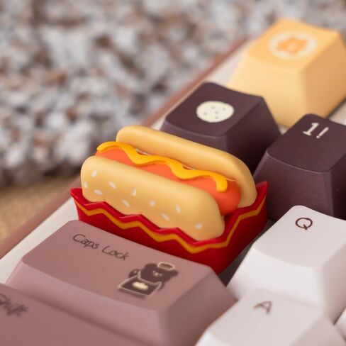 Artisan Hot Dog Keycap, 1.5U Handmade Resin, MX Switch Compatible for Mechanical Keyboards, Novelty Food Design (Hot Dog Keycap) in Kuwait