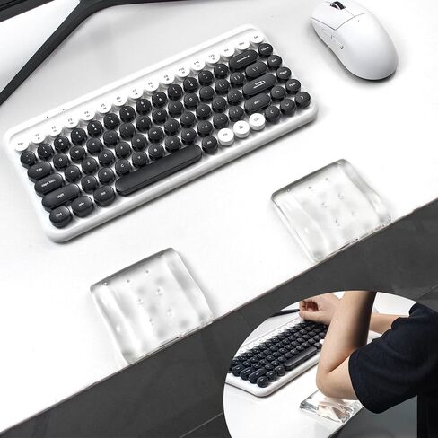 2 Pack Elbow Pad for Desk, Ergonomic Gel Elbow Rest, Keyboard Wrist Rest Support, Non-Slip Arm Wrist Pad Cushion for Typing Pain Relief, Office, Home, Gaming (White) in Kuwait