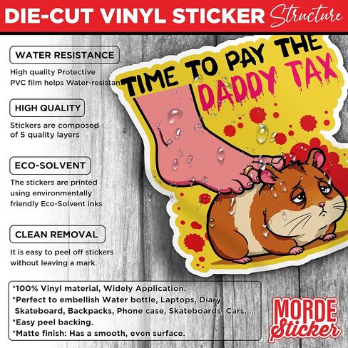 (3Pcs-2") Time to Pay Daddy Tax Sticker Inspired Bookish Reader Lover Die-Cut Waterproof Vinyl Sticker for Laptop Water Bottle Phone Tumbler Decal Stuff Gifts 2 Inches in Kuwait