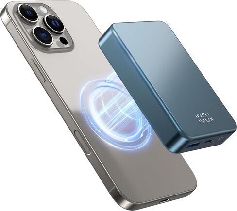 Magnetic Portable Charger for Magsafe Power Bank, 26800mAh 20W PD Large Capacity Aluminum Alloy USB-C in&Out Wireless Fast Charging Battery Pack for iPhone 17Pro Max/16/15/14/13/12 Series, Gray in Saudi Arabia