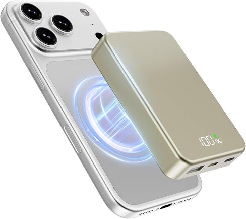 Magnetic Portable Charger for Magsafe Power Bank, 26800mAh 20W PD Large Capacity Aluminum Alloy USB-C in&Out Wireless Fast Charging Battery Pack for iPhone 17Pro Max/16/15/14/13/12 Series, Gray in Saudi Arabia