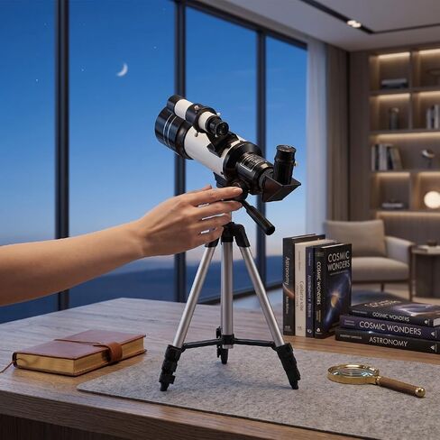 ASHATA Astronomical Telescope 70mm Aperture, 300mm Length Refractor for Moon Viewing in Kuwait