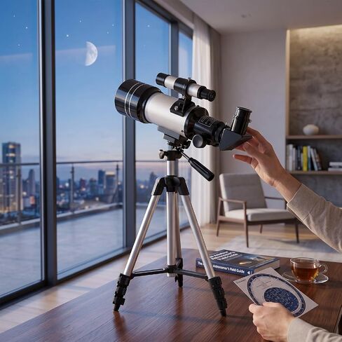 ASHATA Astronomical Telescope 70mm Aperture, 300mm Length Refractor for Moon Viewing in Kuwait