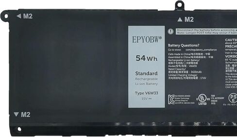 V6W33 Laptop Battery 54Wh 3420mAh 15V TN70C G91J0 0WV3K8 in Kuwait