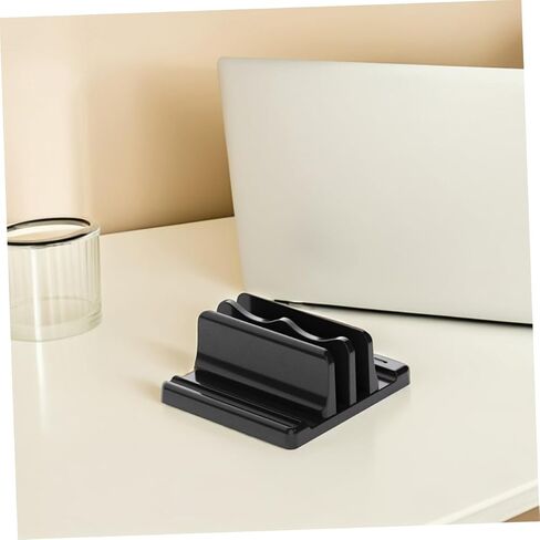 Vertical Laptop Stand with Adjustable Dock Book Organizer for Desk Desktop Holder for Reading Efficient Space Management Polished Surface Design in Kuwait