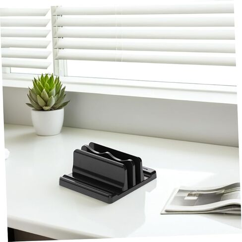 Vertical Laptop Stand with Adjustable Dock Book Organizer for Desk Desktop Holder for Reading Efficient Space Management Polished Surface Design in Kuwait
