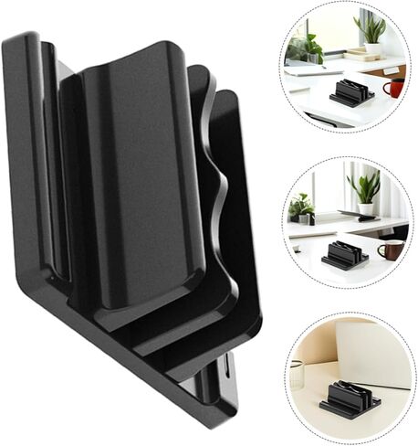 Vertical Laptop Stand with Adjustable Dock Book Organizer for Desk Desktop Holder for Reading Efficient Space Management Polished Surface Design in Kuwait