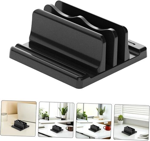 Vertical Laptop Stand with Adjustable Dock Book Organizer for Desk Desktop Holder for Reading Efficient Space Management Polished Surface Design in Kuwait