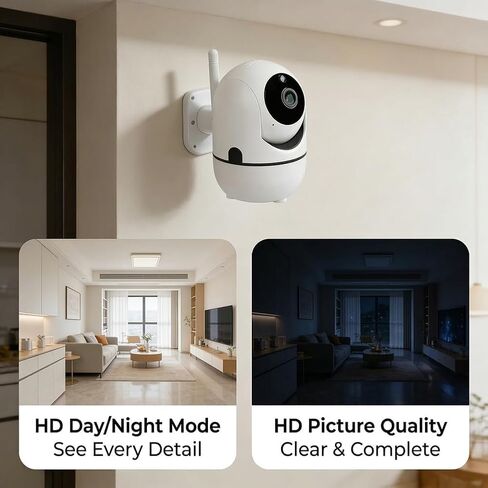 Pan/Tilt Indoor Security Camera, 2.4G WiFi Indoor Cameras Wireless for Home Security, Motion Sensor & Night Vision, 2-Way Audio, TF/Cloud Storage in Kuwait