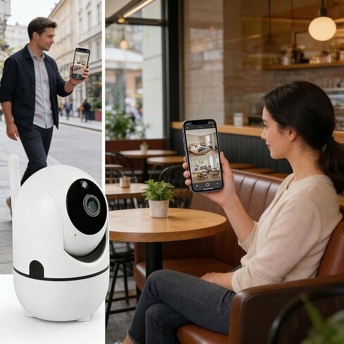Pan/Tilt Indoor Security Camera, 2.4G WiFi Indoor Cameras Wireless for Home Security, Motion Sensor & Night Vision, 2-Way Audio, TF/Cloud Storage in Kuwait