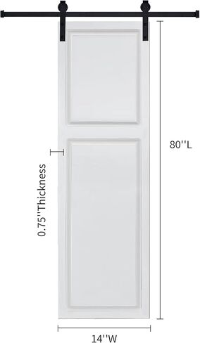 2 Panel Door 3,4" Thick 14 in. x 80 in.White Barn Sliding Door with Hardware kit in Kuwait