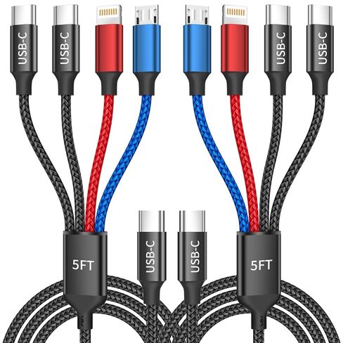 Dual TypeC 4 in 1 Multi Charging Cable, Charging Cords for Multiple Devices in Kuwait