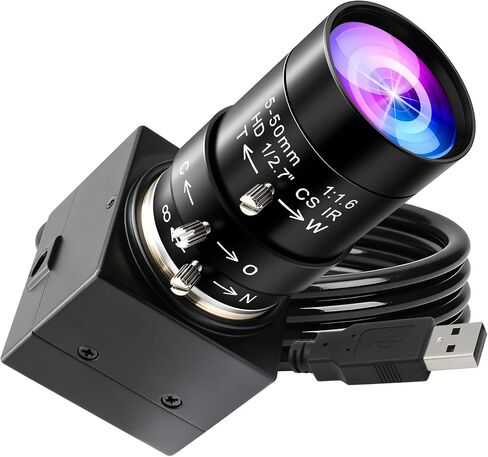 ELP 16MP Wide Angle USB Camera 5-50mm 10X Zoom Webcam for Raspberry Pi 4K Web Camera for Computer Mini UVC USB2.0 PC Variable Focus Web Cam IMX298 Industrial Lightburn Cameras for Laptop,Jetson Nano in Kuwait