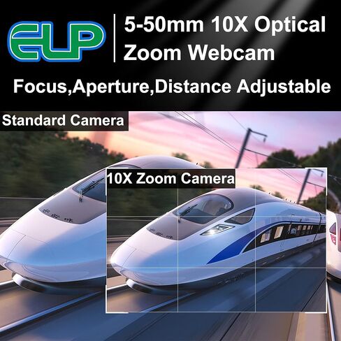 ELP 16MP Wide Angle USB Camera 5-50mm 10X Zoom Webcam for Raspberry Pi 4K Web Camera for Computer Mini UVC USB2.0 PC Variable Focus Web Cam IMX298 Industrial Lightburn Cameras for Laptop,Jetson Nano in Kuwait