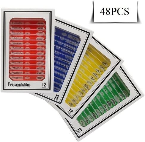Microscope Accessories Kit 1200X LED Lab Microscope Kit for Children Biology Microscope Microscope Slides (Color : J) in Kuwait