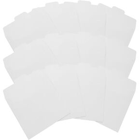 TEHAUX 50pcs White Paper CD Sleeves Lightweight and Wear Resistant DVD Paper Storage Sleeves Case Simple Design for Media Organization and Protection in Kuwait