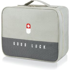 First Aid Bag Empty, Multifunction Emergency Medicine Storage Bag for Outdoor Camping Hiking Travel Emergency (Light Grey) in Kuwait