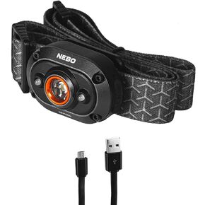 NEBO MYCRO 400 Rechargeable Headlamp | 400 Lumens, 6 Light Modes, Water Resistant, Detachable Hat Clip, Super Bright Head Lamp for Camping & Hiking, Includes Micro USB Charging Cable in Kuwait