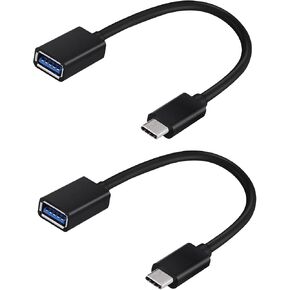OTG USB-C 3.0 Adapter (2 Pack) Compatible with LG G7 ThinQ to Quick Multi-Use Functions to Backup, Keyboard, mice, Thumb Drives, Saves, More (Black) in Kuwait