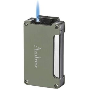 Personalized Visol Zidane Butane Torch Single Flame Refillable Gas Lighter, Built in Punch, Windproof Adjustable Flame Lighter with Free Engraving (Shipped Without Butane)(Chrome) in Saudi Arabia